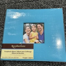 Teal Blue Recollections Scrapbook Album 8 x 8 10 Pages Makes 20 Layout NEW Read