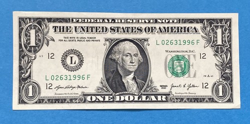 March 26, 1996 Birthday Note $1 One Dollar Bill Fancy Serial Number - Picture 2 of 5