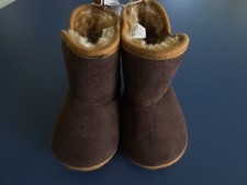 NEW Infant 6-12 months OLD NAVY Faux Suede Brown Booties Boots Shoes Fur