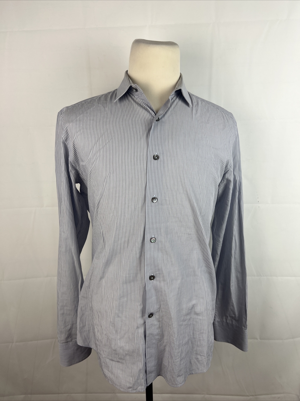 Lanvin Men's Gray Striped Dress Shirt 16 41 595 eBay