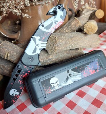 Albainox Messer Skull Rescue Knife Rettungsmesser 3Cr13MoV Stahl ABS
