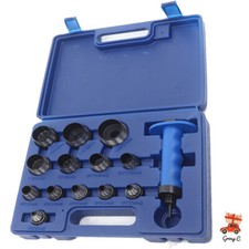 14pcs Hollow Punch Tool Set Leather Kit Gasket Hole Rubber Cutter Cutting+ Box