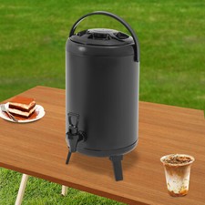 Round Insulated Beverage Dispenser for Hot  Cold Drinks Stainless Steel 7.5L