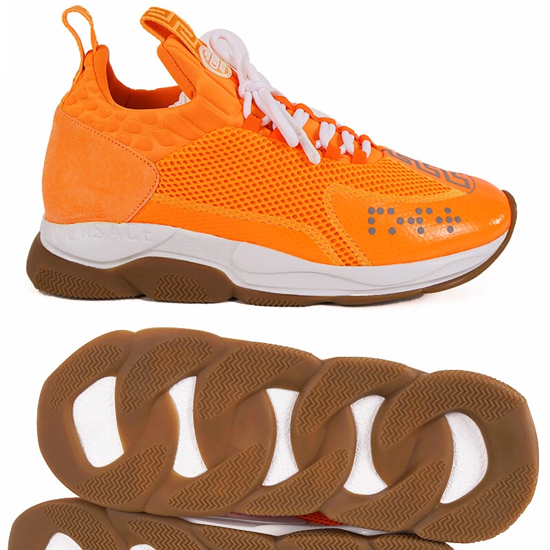 45 12 NEW 995 NEW VERSACE MENS Orange Neon CHAIN REACTION Cross