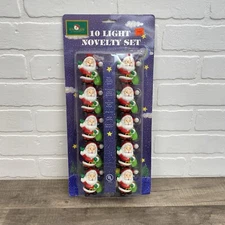 Kurt Adler Santa's World Vintage 10 Novelty Santa Lights Lamps Strand Set
