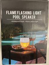 KingSom Yellow Flame Flashing Light Pool Speaker, Waterproof Floats, NEW SEALED 