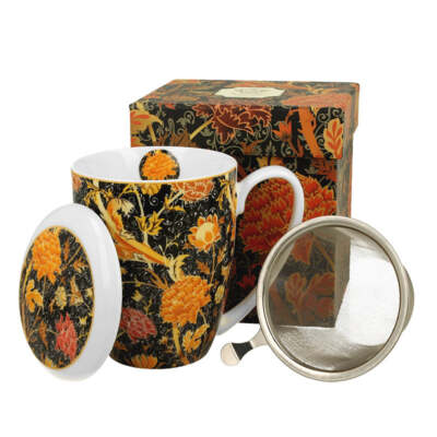 Teetasse mit Sieb & Deckel Duo Porzellan William Morris Cray Floral