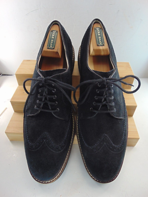 Cole Haan Mens Franklin C11429 Black Suede Leather Wing Tip  display picture 3