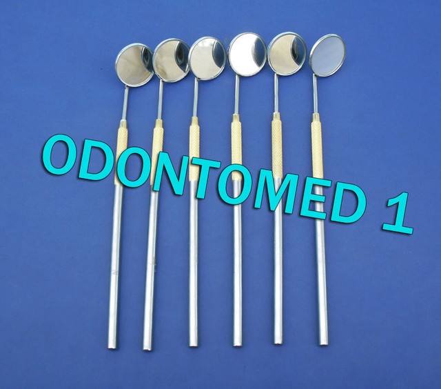 6 Dental Mouth Mirror 5 With Gold Plated Handle Dental Surgical