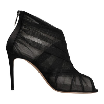 DOLCE & GABBANA Shoes Black Mesh Stiletto Heels Ankle Boots EU38 / US7.5 1000usd