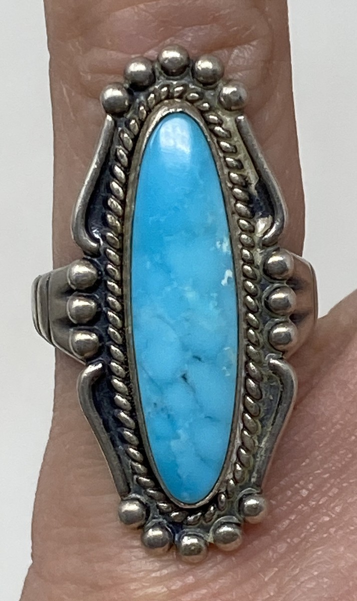 VTG Native American Sterling Silver Turquoise Navajo Fred Harvey