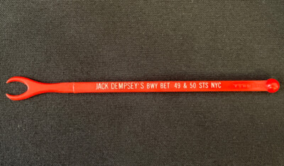 Jack Dempsey's Broadway New York City Red Cocktail Stirrers Swizzle Sticks