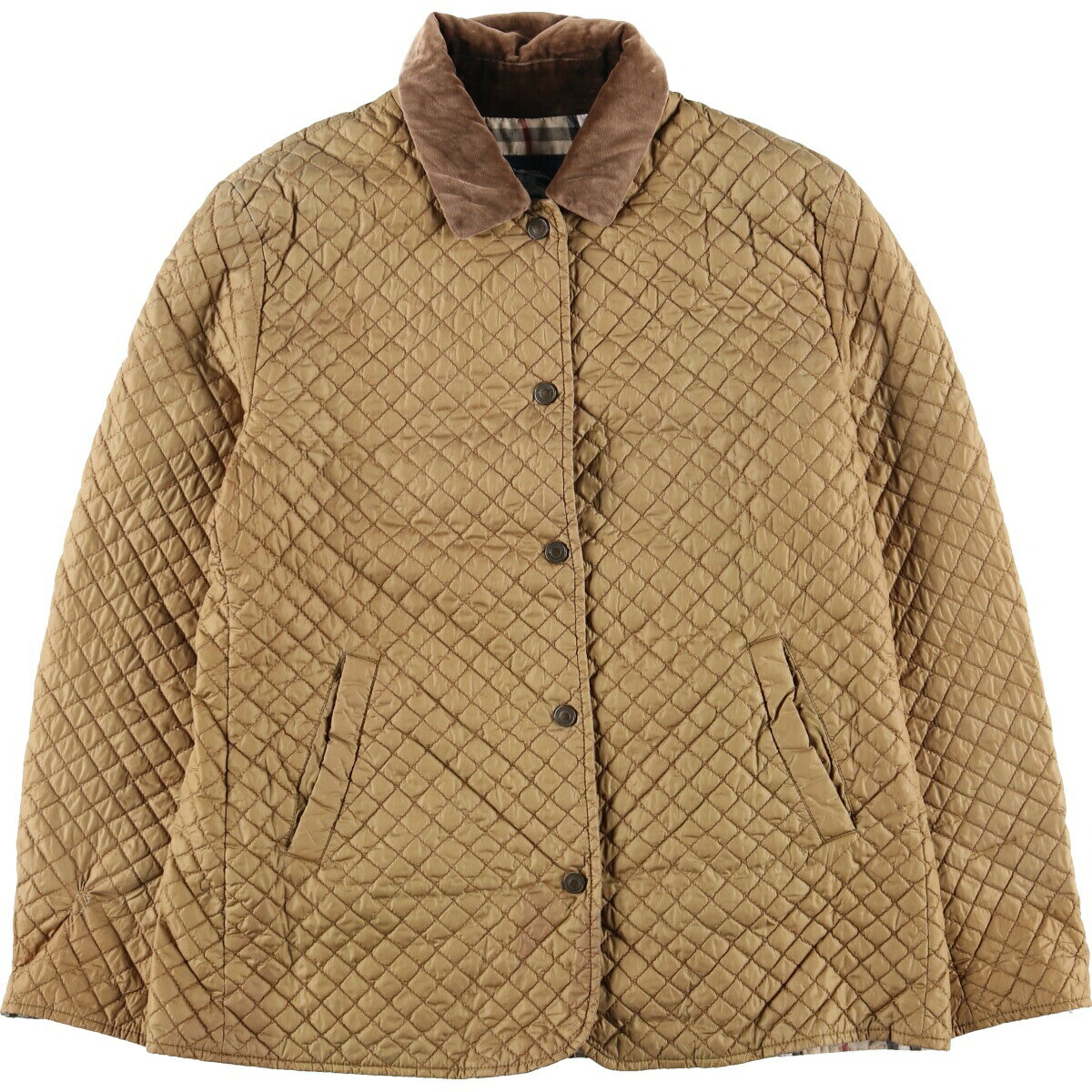BURBERRY LONDON Quilted Jacket Outer Beige Ladies Size-M Used