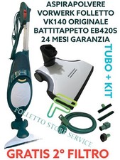 FOLLETTO VK140 COMPLETO BATTITAPPETO EB420S EB400 2 FILTRI SACCHETTI TUBO+KIT
