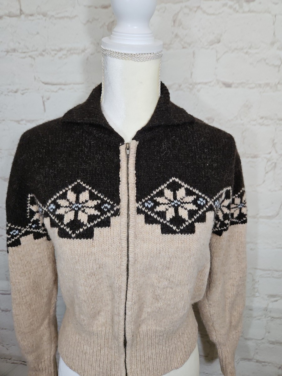 Bushwacker Vintage 90's Wool Zip Up Cardigan Sweater Size