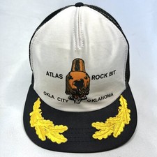 VTG Atlas Rock Bit Oklahoma City Scramble Egg Trucker Hat Snapback USA SEMCO