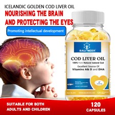 Highly concentrated cod liver oil 1200 mg - Containing Vitamin A 120 capsules 