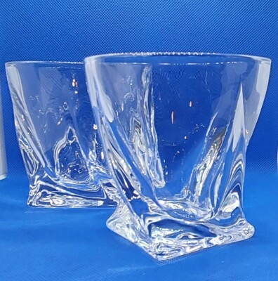 Venero Crystal Whiskey Glasses, Set of 2 Bourbon Glasses in Luxury Satin 10oz