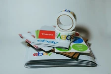 78 Ebay Branded Shipping Supplies Kit Boxes Envelopes Tape Tissue Postcards MORE