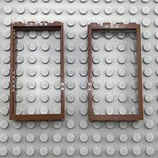 LEGO Door Frame - Reddish Brown- 1 x 4 x 6 with 2 Holes on Top & Bottom - QTY x2