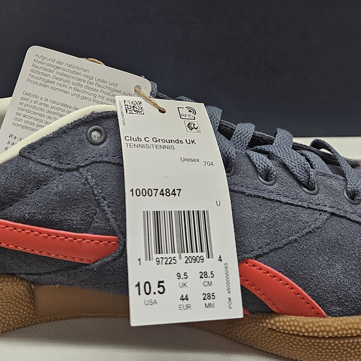 Reebok Men's CLUB C GROUNDS UK [ Eacobl/Dynred/Chalk ] Fashion