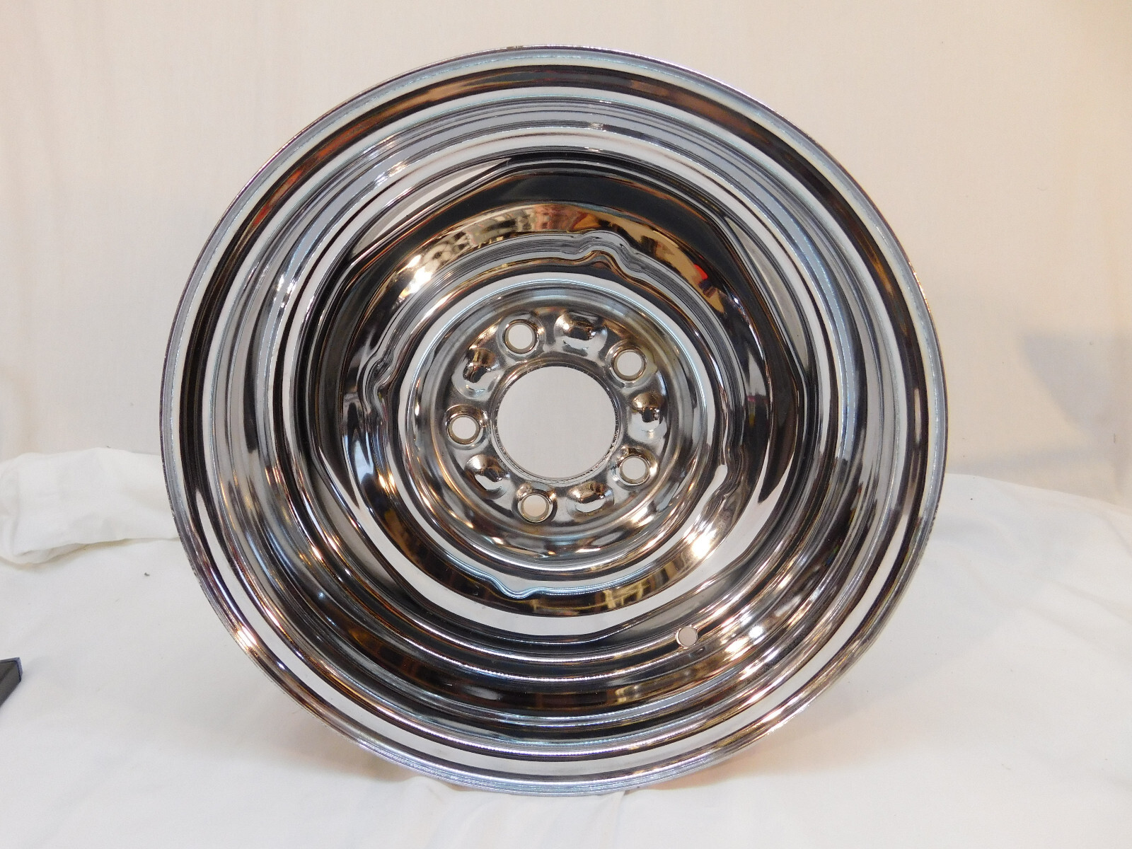 Vintage Mangels 14x6 Reverse Chrome Steel Wheel 5x4.5 Bolt 3