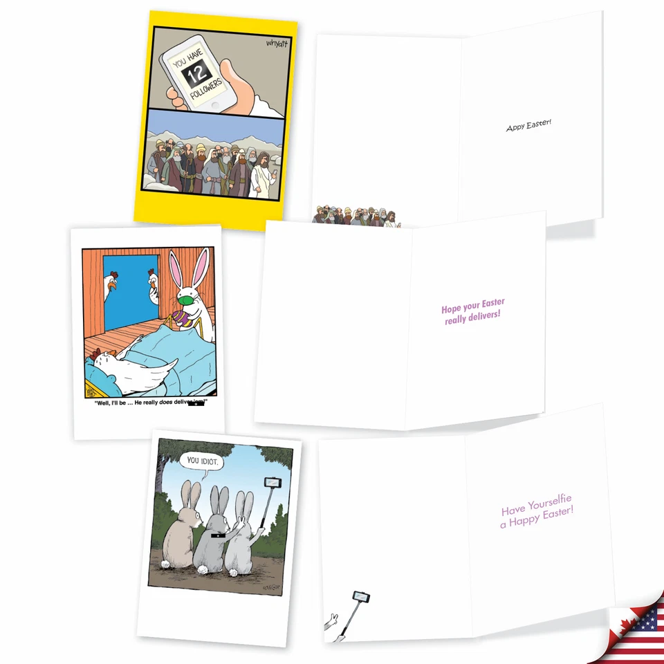 10 Assorted humorous Easter cards w/ 5x7" Envelopes - Basket of Laughs - Image 4 of 4