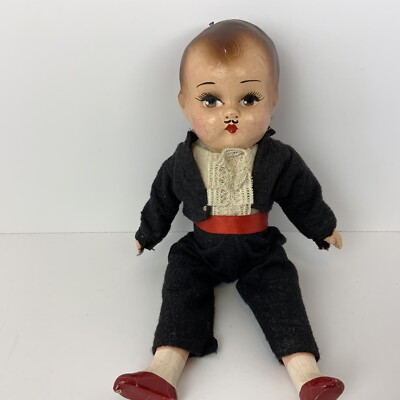 Antique Circa 1910 Mexico Mariachi Jointed Composition Boy Doll