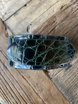COLOMBO VIA DELLA SPIGA LEATHER CUFF LEDERARMBAND KROKODILDRUCK