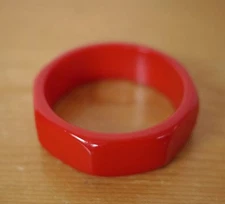 Vintage Antique Cherry Red Bakelite Chunky Bakelite Bracelet Simichrome Tested