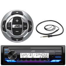 JVC KD-X38MBS Single-DIN Marine Bluetooth Receiver W/Wired Remote, Radio Antenna