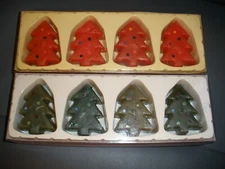 NEW 2 Boxes TAG Floating Candles Green & Red Christmas Trees