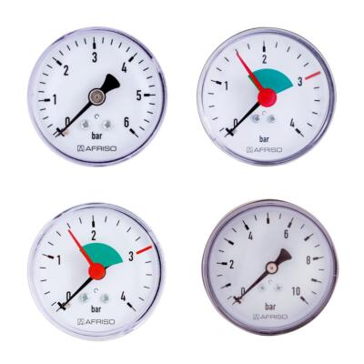 Afriso Manometer axial 63 mm 63mm 0 - 4 6 10 bar 1/4 3/8 '' Anschluss hinten