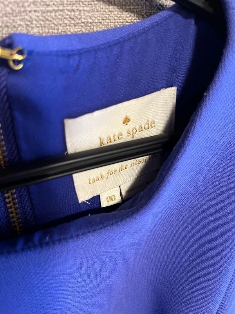 abito kate spade new york taglia 00 XS blu viola oro zip dal Giappone