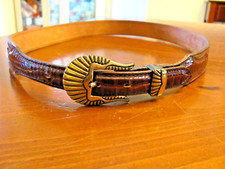 CIRCLE Y OF YOAKUM HANDMADE IN TEXAS USA BROWN LEATHER BELT SZ 36 UNISEX