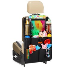 Upgraded Car Organizer with 11-inch Tablet Holder, 8 Pockets, Car 1pc Black