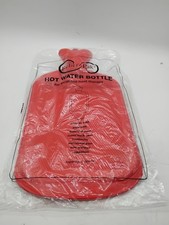 Classic Red Rubber Hot Water Bottle 2 Quart Hot Compress Pain Relief for Cramps