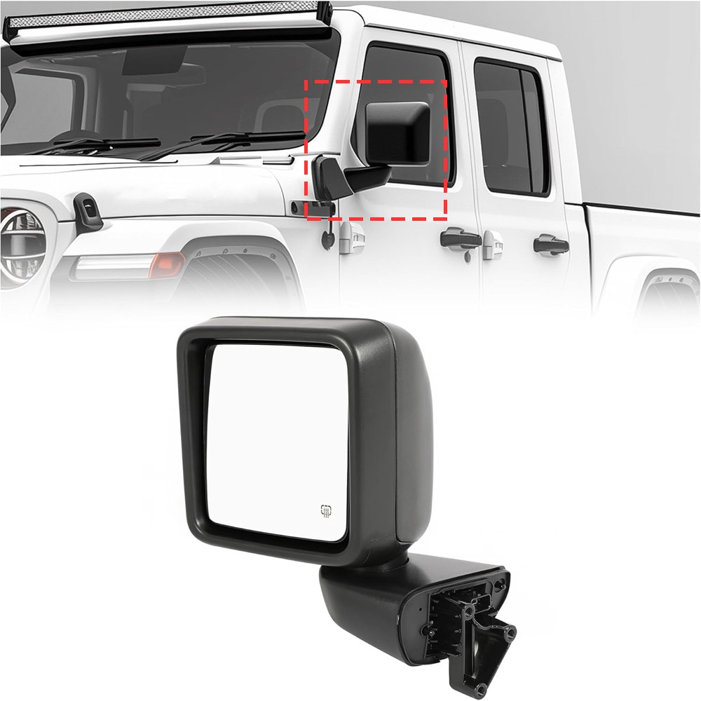 Left Driver Side Power Heated Mirror Rear For Jeep Wrangler Gladiator 2018-2024