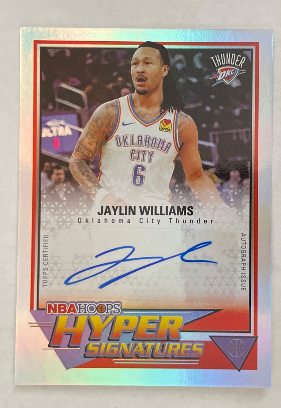 Topps 2025-26 NBA Hoops Hyper Signatures Jaylin Williams Auto #HHS-JWI