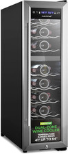 24 Bottle Wine Fridge | Dual Zone Wine Chiller | Adjustable Temperature 41&deg;F to