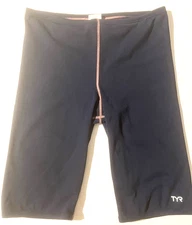 Vintage TYR Mens Navy Blue Swim Jammer Shorts sz 32 Swimsuit Bike Tri