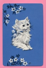 SWAP CARD SINGLE, Vintage, art deco blue kitten