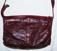 Vintage Maroon Lee Sands Genuine Eel Skin Women s Purse Handbag