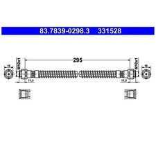 2x Bremsschlauch hinten für Porsche 911 991 992 Boxster 981 Panamera | 23834872