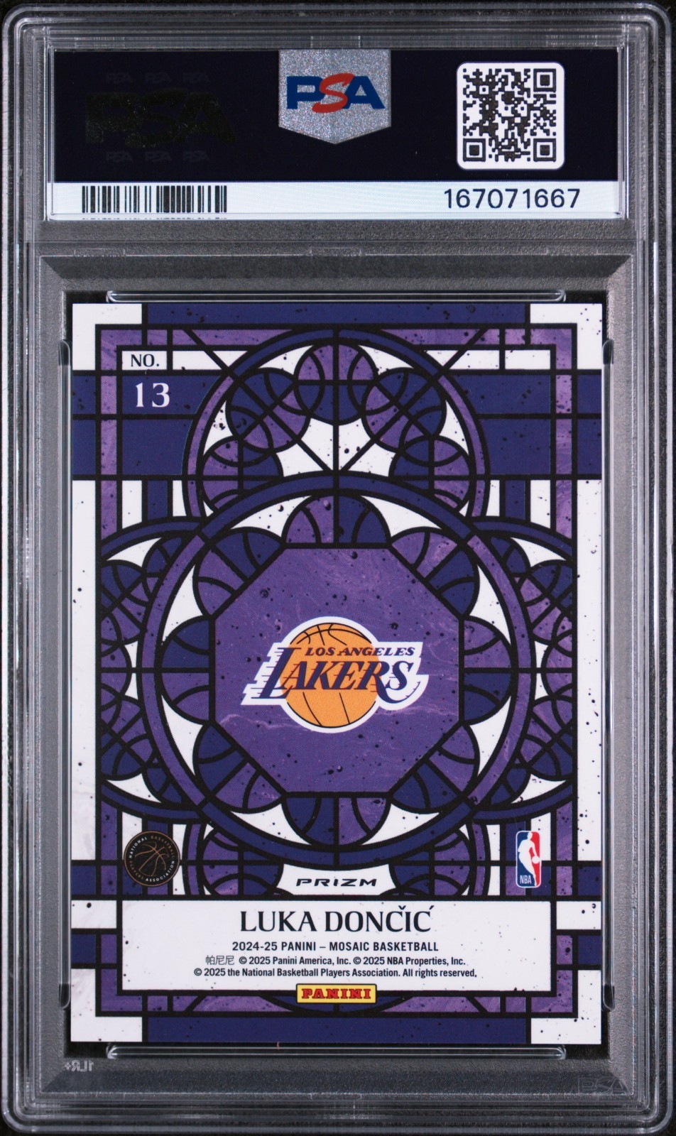 Luka Doncic 2024-25 Panini Mosaic #13 Stained Glass Case Hit SSP PSA 10 Gem Mint view 6