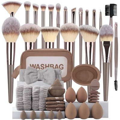 20 Stück Make-up Pinsel Set Foundation Puder Rouge Lidschatten Pinsel mit Tasche
