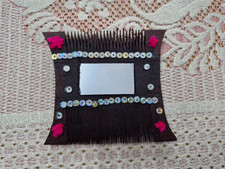 Vintage Handcrafted Wooden Hair Comb - Tribal Ethnic Folk Art Hair Accessory R10