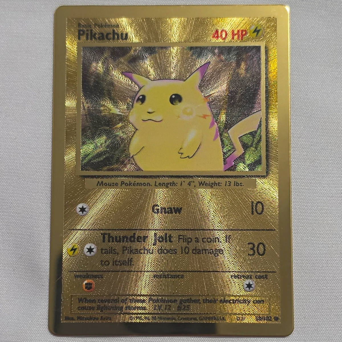 Pikachu Pokémon TCG Metal English Collectible Individual Card