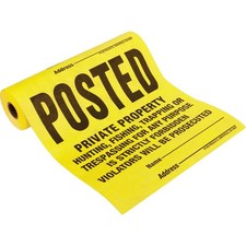 Hy-Ko Tyvek Sign, Posted Legal Private Property (100-Roll) TSR-100 Hy-Ko TSR-100