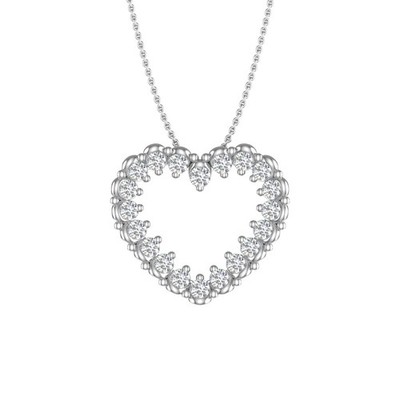 0,15 Karat bis 1/4 Diamant Herz Anhänger Halskette in 925 Sterling Silber